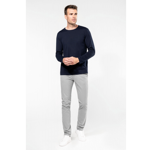Camiseta Supima® cuello redondo manga larga hombre