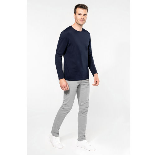 Camiseta Supima® cuello redondo manga larga hombre