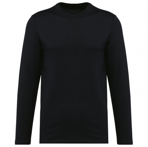 black Camiseta Supima® cuello redondo manga larga hombre