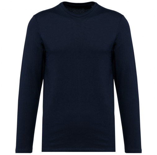 deep navy Camiseta Supima® cuello redondo manga larga hombre