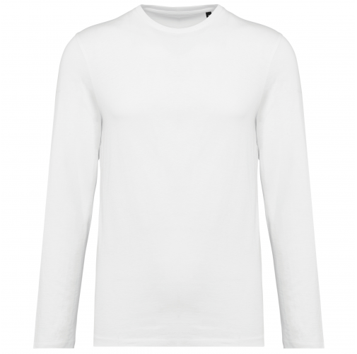 white Camiseta Supima® cuello redondo manga larga hombre