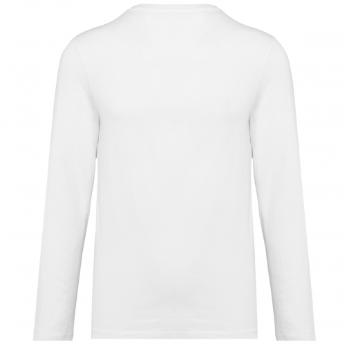 white Camiseta Supima® cuello redondo manga larga hombre