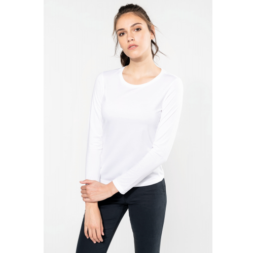 Camiseta Supima® cuello redondo manga larga mujer