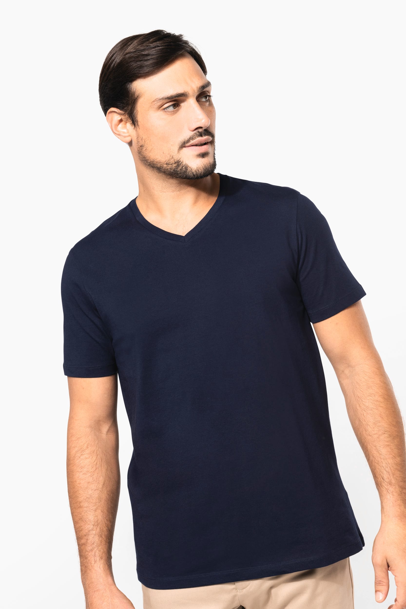 Camiseta Supima® cuello de pico manga corta hombre