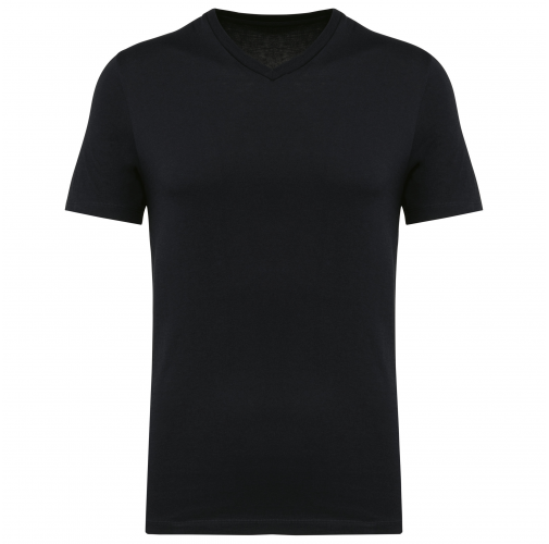 black Camiseta Supima® cuello de pico manga corta hombre