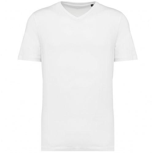 white Camiseta Supima® cuello de pico manga corta hombre