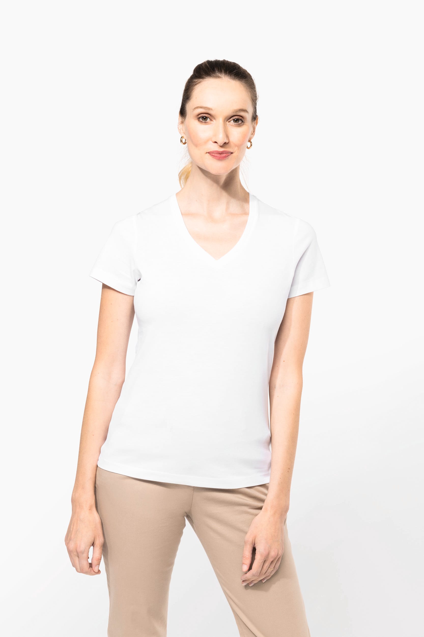 Camiseta Supima® cuello de pico manga corta mujer
