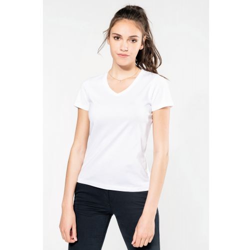 Camiseta Supima® cuello de pico manga corta mujer