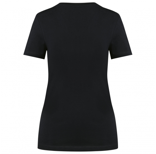 black Camiseta Supima® cuello de pico manga corta mujer