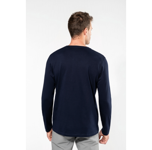 Camiseta Supima® cuello de pico manga larga hombre