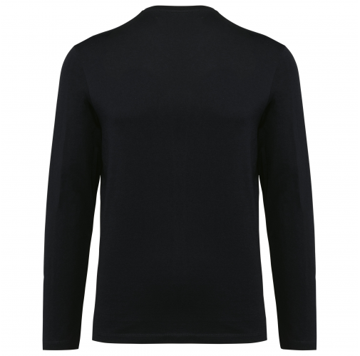 black Camiseta Supima® cuello de pico manga larga hombre