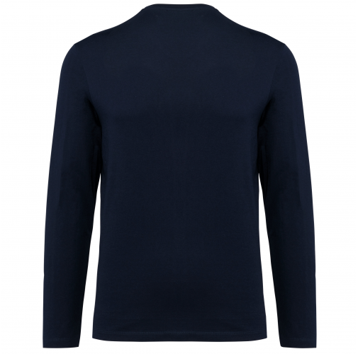 deep navy Camiseta Supima® cuello de pico manga larga hombre