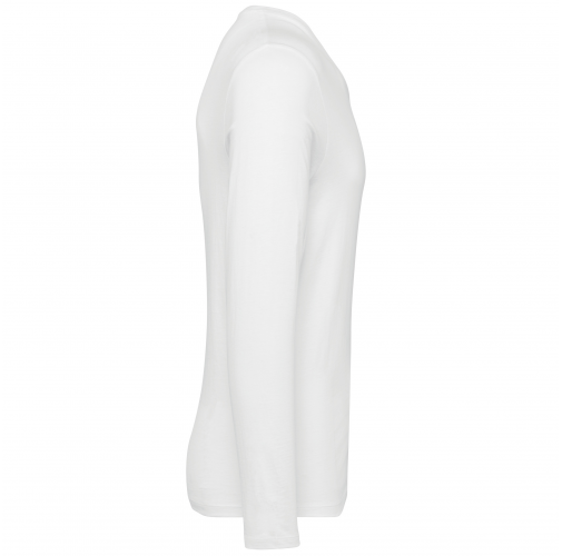 white Camiseta Supima® cuello de pico manga larga hombre