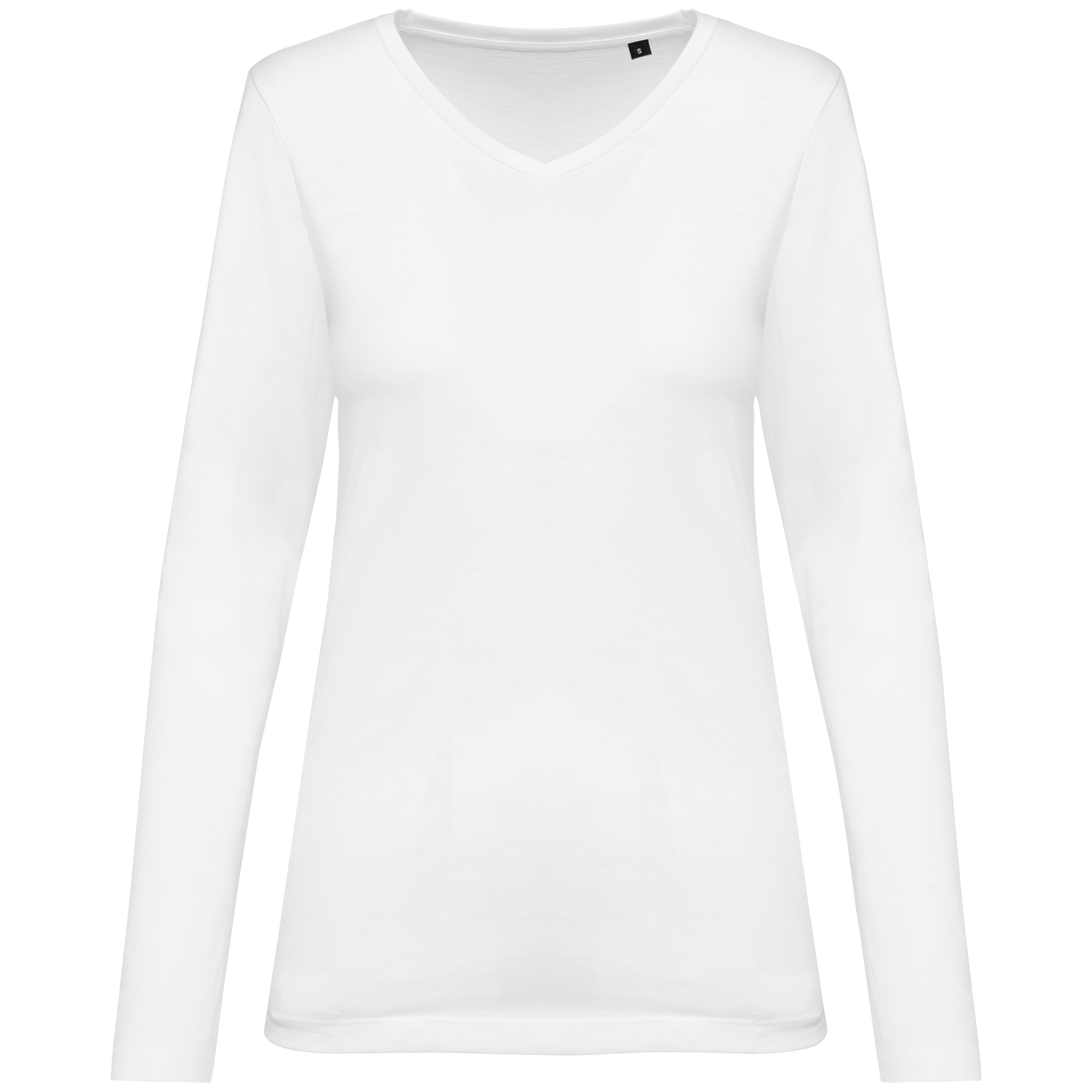Camiseta Supima® cuello de pico manga larga mujer