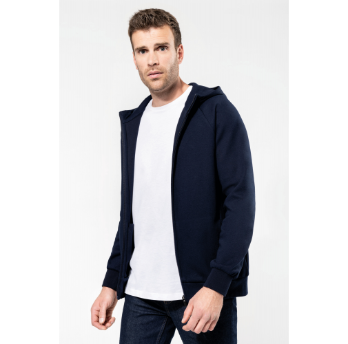 Chaqueta con cremallera y capucha hombre