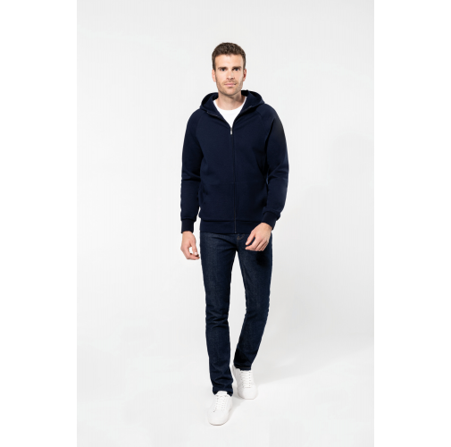 Chaqueta con cremallera y capucha hombre