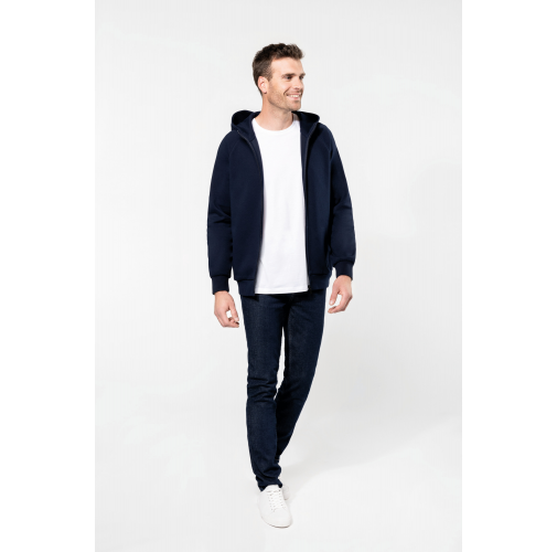 Chaqueta con cremallera y capucha hombre