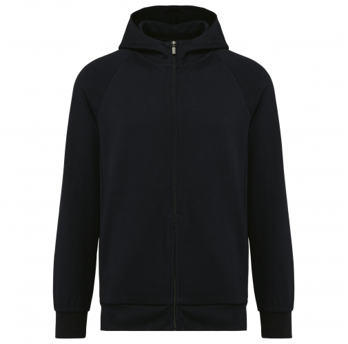 black Chaqueta con cremallera y capucha hombre