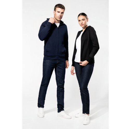 Chaqueta con cremallera y capucha mujer