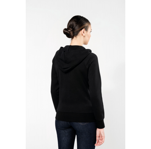 Chaqueta con cremallera y capucha mujer