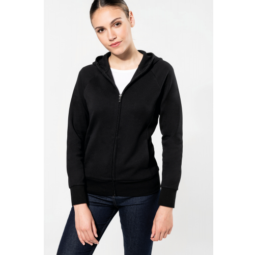 Chaqueta con cremallera y capucha mujer