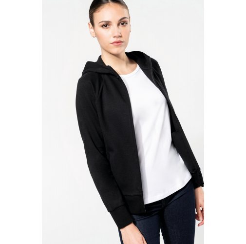 Chaqueta con cremallera y capucha mujer