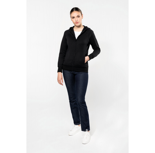 Chaqueta con cremallera y capucha mujer