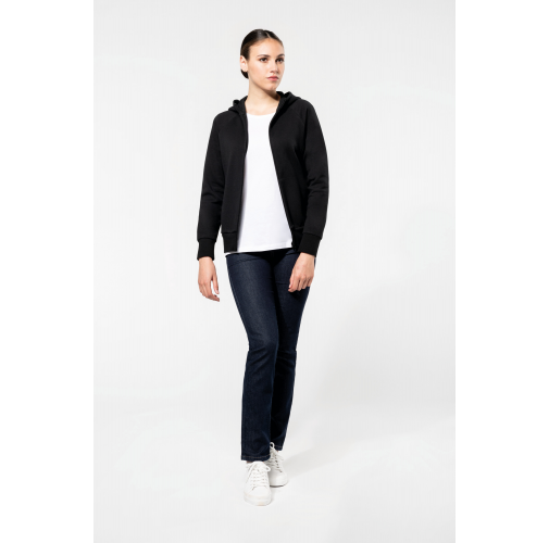 Chaqueta con cremallera y capucha mujer