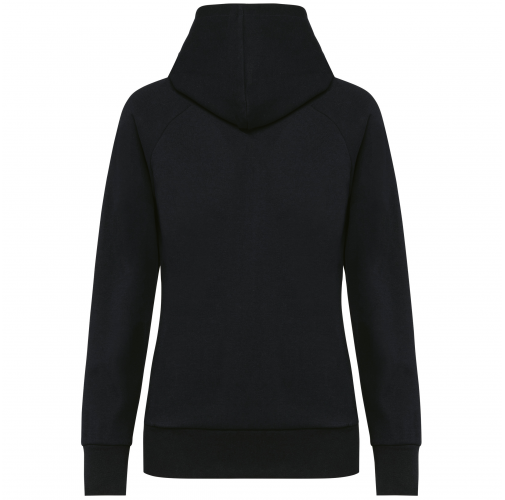 black Chaqueta con cremallera y capucha mujer