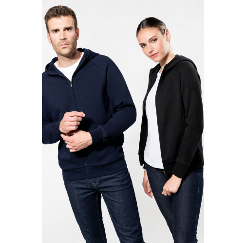 Chaqueta con cremallera y capucha mujer