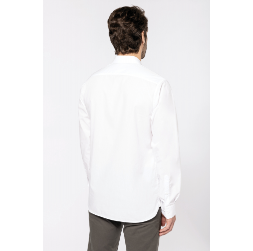 Camisa popelina manga larga hombre