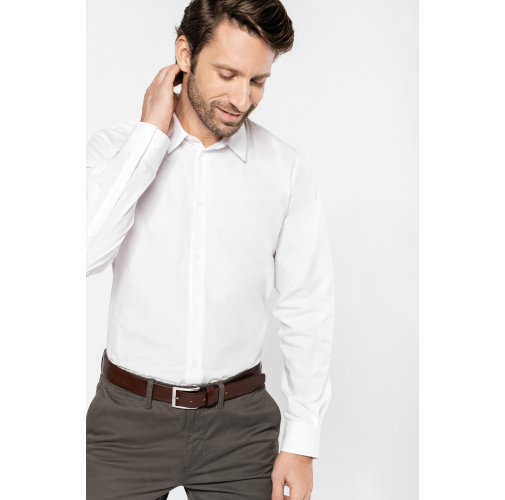 Camisa popelina manga larga hombre
