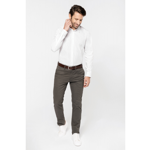 Camisa popelina manga larga hombre