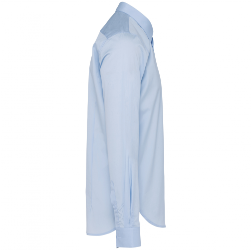 essential sky blue Camisa popelina manga larga hombre