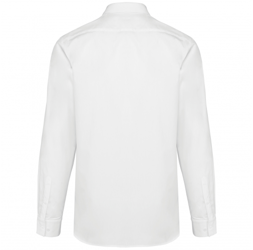 white Camisa popelina manga larga hombre