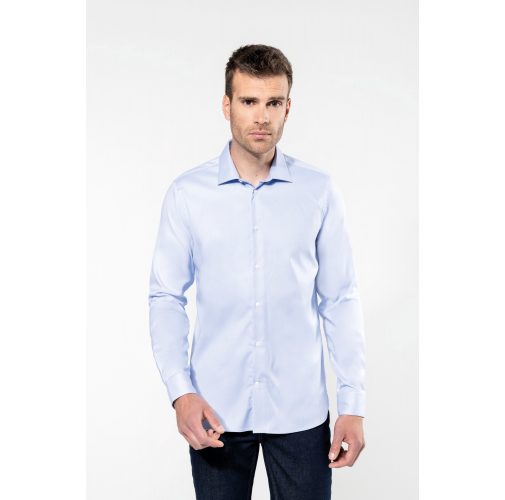 Camisa Oxford Pinpoint manga larga hombre