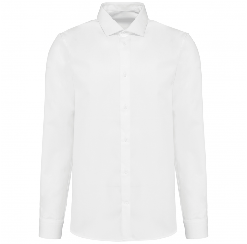 white Camisa Oxford Pinpoint manga larga hombre