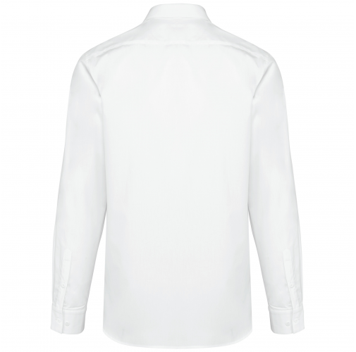 white Camisa Oxford Pinpoint manga larga hombre