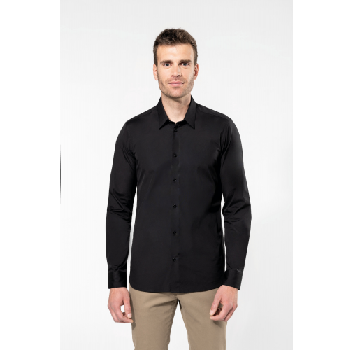 Camisa popelina manga larga hombre