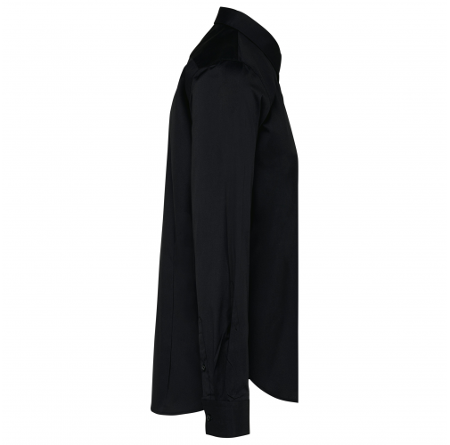 black Camisa popelina manga larga hombre