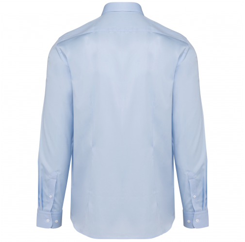 essential light blue Camisa sarga manga larga hombre