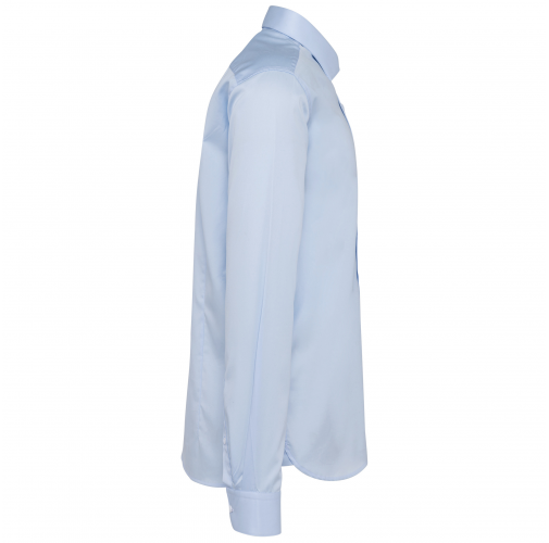 essential light blue Camisa sarga manga larga hombre
