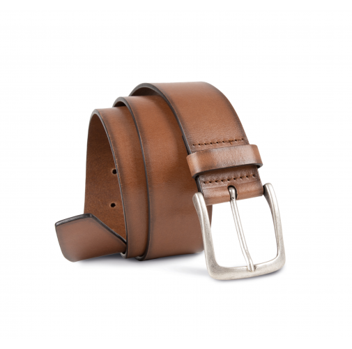 dark cognac Cinturón vintage de cuero hombre