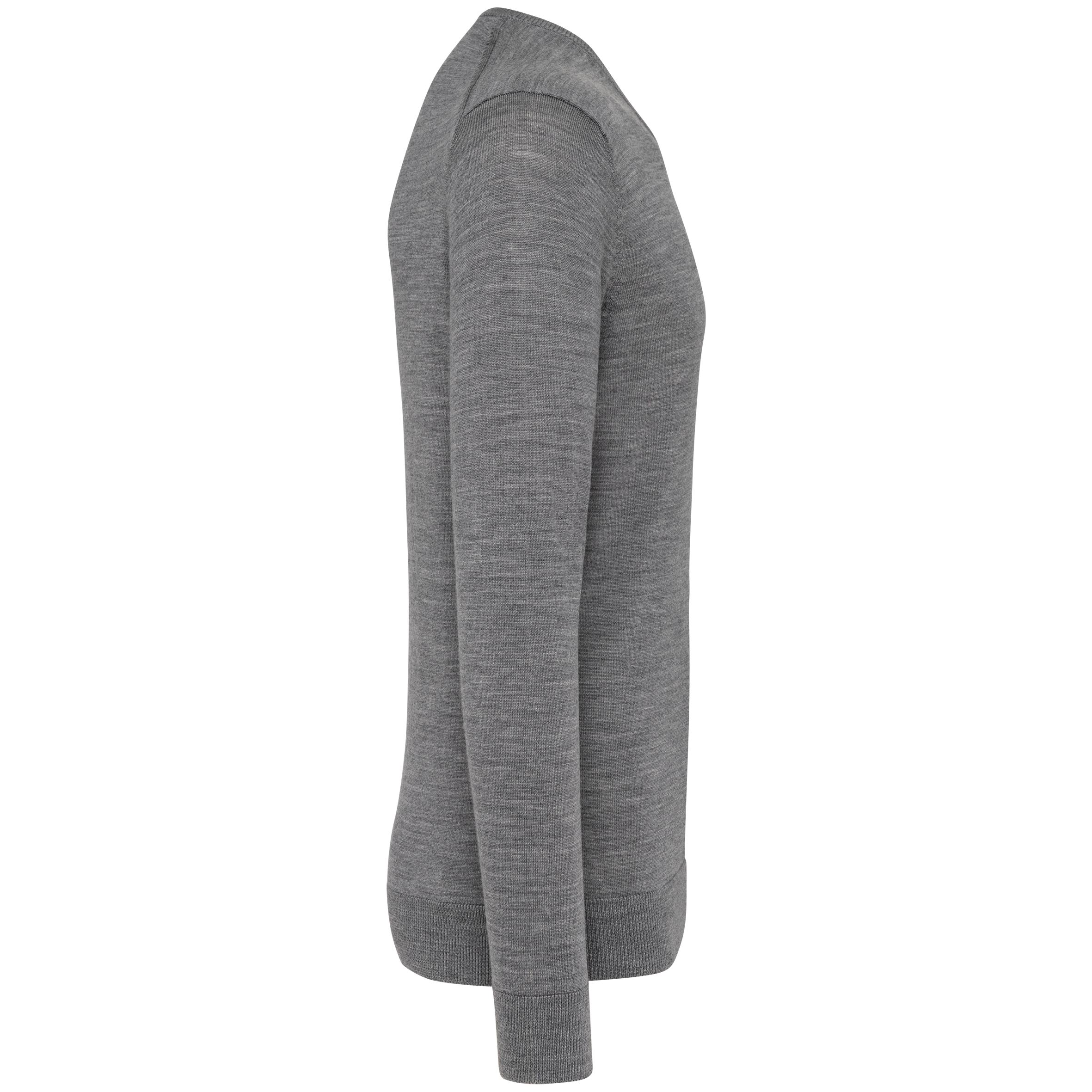 black Jersey lana merina cuello de pico hombre