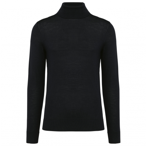black Jersey lana merina cuello vuelto hombre