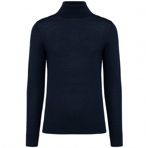 deep navy Jersey lana merina cuello vuelto hombre