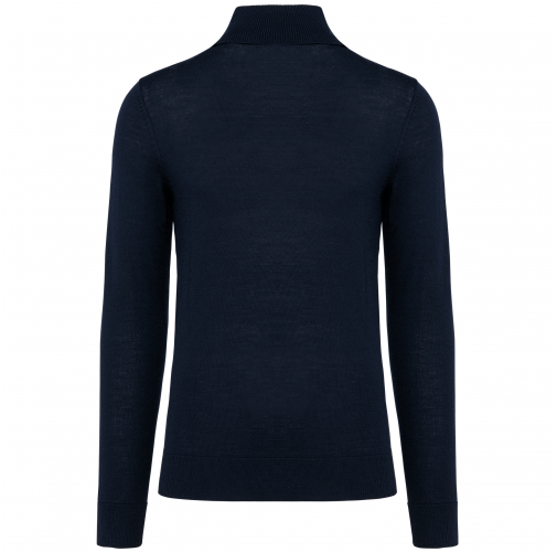 deep navy Jersey lana merina cuello vuelto hombre