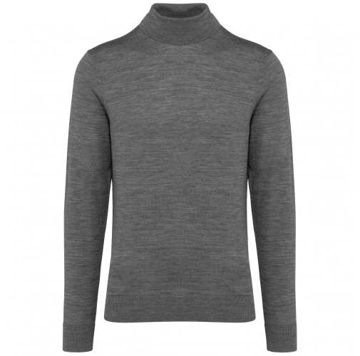 grey heather Jersey lana merina cuello vuelto hombre