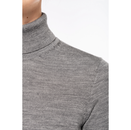 Jersey lana merina cuello vuelto mujer