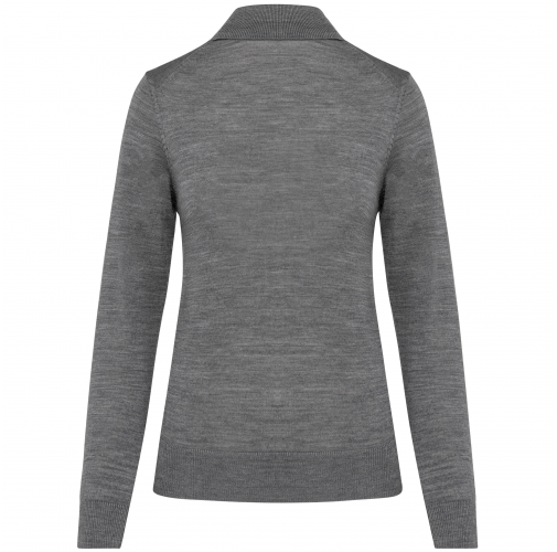 grey heather Jersey lana merina cuello vuelto mujer
